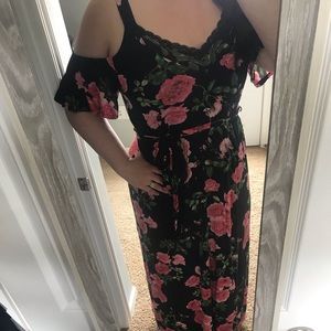 Beautiful black and rose print dress